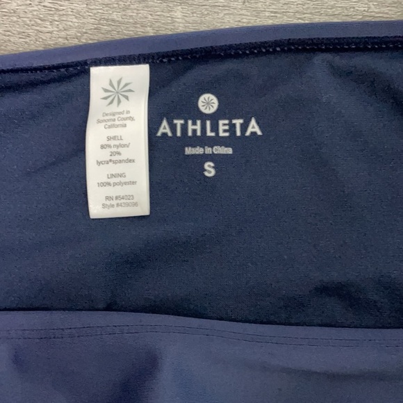 Athleta Navy Twister Bikini Top 36B/C tied bottoms size small - Picture 7 of 10